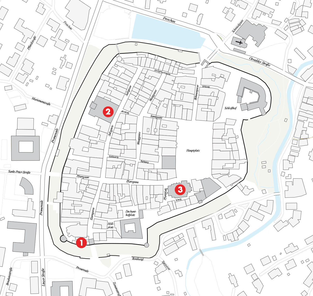 Karte Innenstadt Freistadt Orte Stiftungsfest